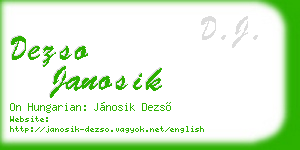 dezso janosik business card
